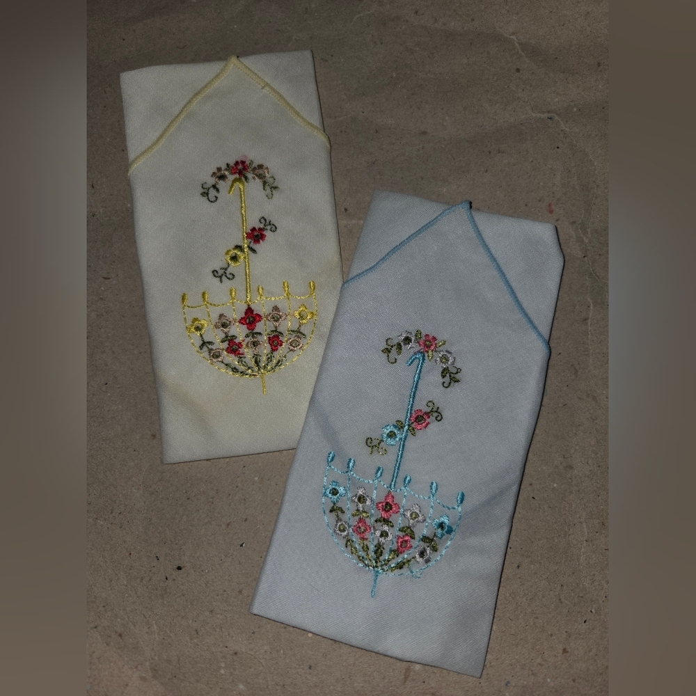 Embroidered Floral Handkerchief Set